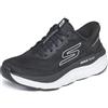 Skechers Donna Max Run Slip-In ALLENATRICE, Black Textile/White Trim, 37 EU
