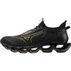 Mizuno Wave Prophecy 14 - Scarpe da Corsa da Uomo, Nero-Oro, 47 EU