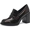 MARCO TOZZI Mocassini Donna con Tacco a Blocco, Mocca Patent, 38 EU