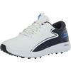 Skechers Max 2 Arch Fit Waterproof Spikeless Golf Shoe, Scarpe da Ginnastica Uomo, Bianco Blu Marino, 41 EU