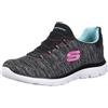 Skechers Donna Summits Quick Getaway Scarpe da ginnastica, Black Light Blue, 38.5 EU