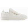 Armani Exchange Donna London, Metal Gold Logo, Slip On Sneaker, Bianco Sporco, 41 EU