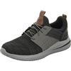 Skechers Delson 3.0 Cicala, Scarpe da ginnastica Uomo, Maglia A Maglia Nera Grigia W Sintetica, 39.5 EU