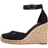 Tommy Hilfiger Espadrillas Espad con zeppa alta da donna a punta chiusa FW0FW09225 con zeppa, nero (nero), 40