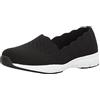 Skechers Seager-Stat-Scalloped Collar, Engineered Skech Slip-on-Classic Fit, Mocassino Donna, Black Black Flat Knit BBK, 37 EU Larga