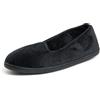 Dearfoams Women's Rebecca Microfiber Velour Closed Back Slipper, Black Velour, 5/6 UK Wide