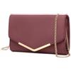 Miss Lulu Pochette Donna Elegante, Clutch PU Pelle, Borsetta Tracolla Media con Chiusura Magnetica, per Cerimonie, Matrimoni, Appuntamenti e Regali