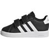 adidas Unisex - Bimbi 0-24 Grand Court Lifestyle Hook and Loop Shoes, Core Black / Cloud White / Core Black, 19 EU