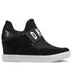 DKNY Cosmos Everyday - Sneaker da Donna con Zeppa e Tacco, Nero, 2.5 UK