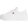 Tommy Jeans Donna Sneakers con Suola Preformata Script Flatform Profilo Basso, Bianco (Ecru), 40