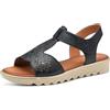 Jana Sandali da donna piatti con chiusura a strappo Vegan, Blu (Navy), 39 EU