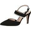 Caprice Décolleté Slingback da Donna in Pelle Glitter, Nero (Black Suede), 38,5 EU