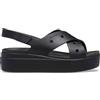 Crocs Brooklyn 4U Sandali da donna con cinturino incrociato con zeppa, nero, taglia 40, Nero, 39/40 EU