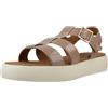 Geox D CAMALEI B, Sandalo Piatto Donna, Caramel, 37 EU