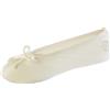 Isotoner - Ballerina da donna in raso con fiocco, suola in camoscio, Avorio (Papillon morbido color crema), 37/38 EU