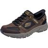 Skechers Uomo Oak Canyon Consistent Winner Slip-In ALLENATRICE, Brown Leather/Textile/Synthetic/Black Trim, 43 EU