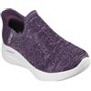 Skechers Sneaker Sportive Relaxed Fit Donna, Finiture Viola Scuro in Maglia Viola, 36 EU