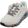Skechers Women's Uno Ravaged Love Sneaker, Bianco, 36.5 EU