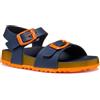 Geox J GHITA BOY C - Sandalo Bambino, Navy/Orange,