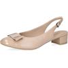 CAPRICE Décolleté Slingback da Donna con Fiocco Eleganti, Beige (Beige Comb I), 38,5 EU