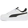 PUMA Women Carina Street Scarpe da ginnastica, Puma White Puma Black Puma Silver, 37.5 EU