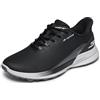 Skechers Uomo Go Golf Mens Waterproof Synthetic Lace-Up Spike Less Golf Shoe Slip-in ALLENATRICE, Black, 47 EU