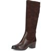 CAPRICE Stivali da donna con tacco a blocco gambale elasticizzato, Marrone (Dk Brown Comb), 39 EU