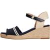 Tommy Hilfiger Donna Espadrillas Wedge Fringe Canvas con Tacco a Zeppa