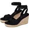 TOMS Marisela, Sandali con zeppa Donna, Black Slubby Woven (733), 43 EU