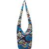 COTON POSE Borse a tracolla da donna in tela alla moda hippie borse a tracolla bohemien stampe animalier borse hobo, Ventaglio blu