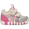 Geox B Iupidoo Girl, First Walker Shoe Bimba 0-24, Grigio Fucsia, 23 EU