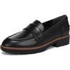 Vionic Mocassini da Donna Cleo Senza Lacci, Pelle Martellata Nera, 6 UK Wide