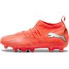 PUMA Scarpe da Calcio Future 9 Match FG/AG JR, Rosso Brillante, Bianco, Nero, Argento, Taglia 36, Glowing Red PUMA White PUMA Black PUMA Silver, 36 EU