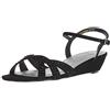 Touch Ups Sandalo con zeppa Lena Donna, Nero, 39.5 EU