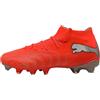 PUMA Scarpe da Calcio Future 9 Match FG/AG Wn, Rosso incandescente Bianco Nero Argento, Taglia 40, Glowing Red PUMA White PUMA Black PUMA Silver, 42.5 EU
