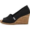 TOMS Classic Wedge, Sandalo con zeppa Donna, Nero, 35.5 EU