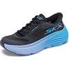 Skechers Max Cushioning Endeavour Hallandale Slip-On Donna, Tessuto Nero con Finiture Blu, 39.5 EU