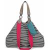 Fritzi aus Preussen Fritzi Izzy Canvas Zebra Wild Shopper Donna Grande Borsa Tote in Cotone con Custodia Occhiali Rimovibile Vegan Stampa Zebra Animalier per Spiaggia Città Festival Mare 36 x 50 x 16 cm, Verde