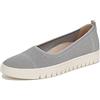 Vionic Women's Uptown Skimmer Knit Ballet Flat, Light Grey Fabric, 37 EU