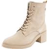 Tommy Hilfiger Donna Stivali Suede Mid Heel Laceup con Tacco, Beige (Beige), 36