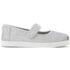 TOMS Girl's Nora Mary Jane Flat, Silver Iridescent Glimmer, 2 UK