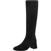 Tamaris Damen Long Boot Heel 1-25520-45, Stivali ad Altezza Ginocchio Donna, Nero, 39 EU