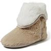 Dearfoams Pantofole da donna Beth Furry Foldover Boot Slipper, Latte, Medium