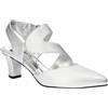 Easy Street Women's Venue Dress Shoe Pump, Silver Satin/Gore, 9.5