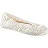 isotoner Pantofole Ballerina da donna con fodera in spugna e trapunta rosa, Avorio, 38/39 EU