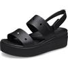 Crocs Brooklyn 4U, Sandali Donna, Nero, 36/37 EU