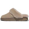 Fitflop Pantofole da donna in pelle scamosciata con colletto in montone, Tortora, 36 EU