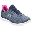 Skechers Summit - Sneaker da Donna Quick Getaway, Blu Navy/Rosa Acceso, 8 Wide