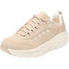 Skechers D'lux Walker 2.0 Golden StepSneaker da Donna, Pelle Taupe con Finiture Dorate, 41 EU