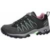 Brütting Mount Pinos Low, Scarpe da Trekking Unisex-Adulto, Antracite, Turchese, Viola, 36 EU